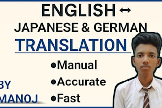 translate text from english to japanese, german,vice versa