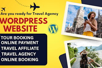 build wordpress travel fight agency tour booking website