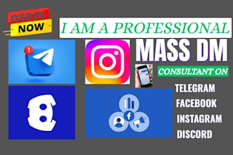 do targeted mass dm and promotion on discord, telegram, instagram, and facebook