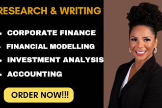 help on corporate finance, financial modelling, and investment modelling tasks