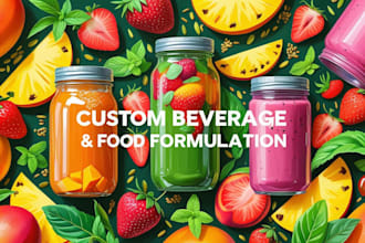 formulate unique beverages, juices, smoothies, energy drinks and food recipes