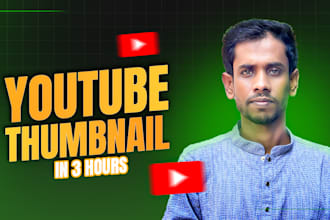 design attractive amazing youtube thumbnail in 3hours