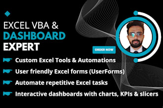 create advanced excel vba macros and automation tools