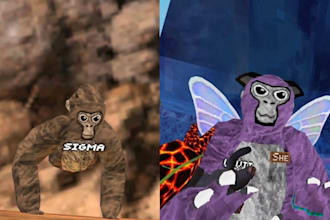 make a gorilla tag fangame player model pfp 3d blender