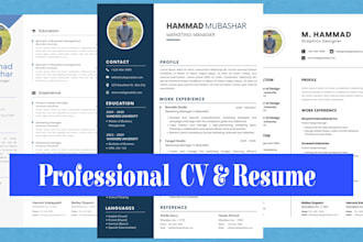 make a professional CV or resume design