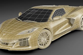 do realistic 3d car modeling and realistic 3d rendering, low poly, mazda, 3dcar
