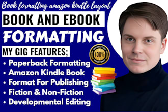 do book formatting book typesetting layout design for amazon kdp and paperback