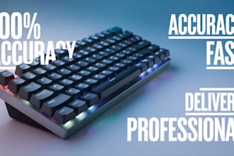do fast and accurate typing, PDF to word, and retyping work