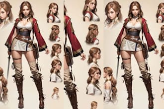 draw custom character reference sheet draw furry oc nsfw art furry fursona ref