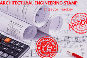 do architectural drawing and engineer, architect stamp for city permit