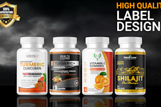 product label design and supplement label design