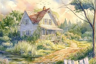 draw a watercolor home illustration for you