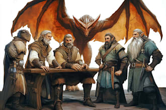 draw a character fantasy illustration for dnd party