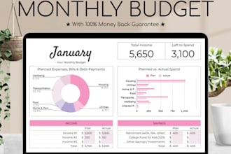 create custom budget planner and expense tracker in excel or google sheets