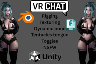 custom vrchat avatar, vrc character, anime, furry avatar, nsfw