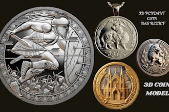 do 3d coin model pendant coin 3d bas relief challenge medallion coin church coin