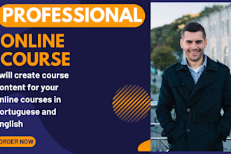 create course content for your online courses in portuguese and english