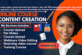 develop structured elearning course, training manual video and ppt slides