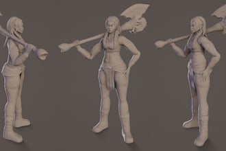 design full body stylized or realistic 3d character for games or animations