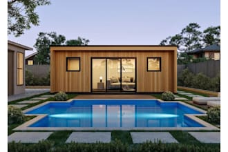 model and design 3d cabins house, container house, tiny home exterior rendering