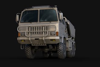 print 3d truck vehicle,sport car for game,showroom,automotive animation,body kit