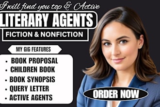 find top literary agents, write book proposal synopsis query letter and pitching