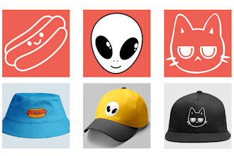 do cool hat or cap, beanie patch, emblem, badge or logo for apparel