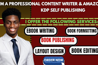 be your book writer ghost book writer ghostwriter for amazon kdp book publishing