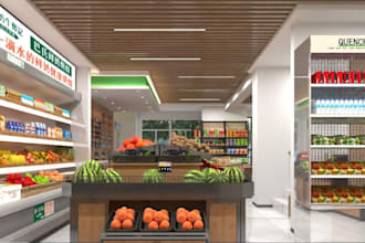 do architecture design for  ware house, retail, amazon store and grocery store