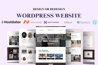 build wordpress website on bluehost, godaddy, namecheap, siteground, hostinger