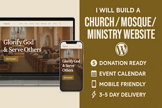 design or redesign church website ministry website with live stream