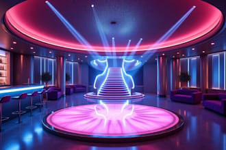 do interior design for lounge bar, restaurant, nightclub, cafe interior