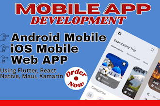 do ready to publish android ios travel mobile app with react native maui flutter