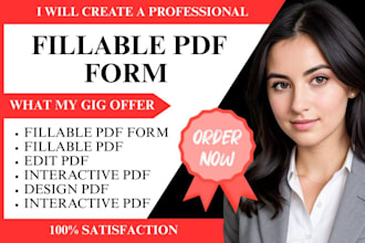 create a custom fillable pdf form, interactive pdf and editable p d f form