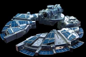 create 3d hard surface model for spaceship armored vehicles for game