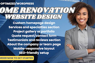 home renovation website, contractor website, interior design website