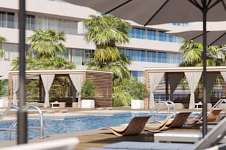 design 3d luxury resort park, festival park, event resort, landscapes garden