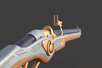 create any 3d gun model, highly detailed for your project