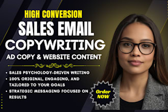 write engaging and persuasive sales copy for emails, website, ad copywriting