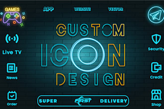 design custom flat icon logo set for website and app