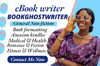 be your medical, health and fitness ebook writer, romance ebook and ebook writer