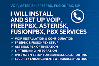 setup voip, freepbx,  3cx setup for inbound, outbound calls