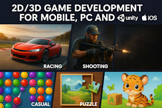 do 2d and 3d unity game development for mobile web and pc