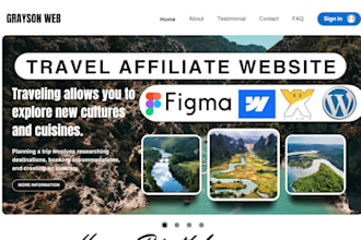 figma website design travel affiliate passive income website figma landing page