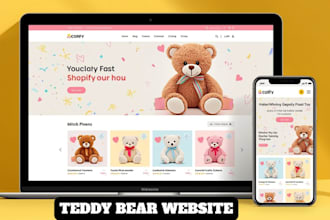 design teddy bear website plush toy store cuddle bear toy dropshipping store