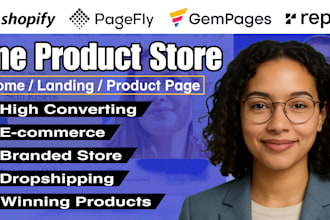 create branded ecommerce website one product shopify dropshipping store pagefly
