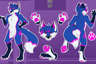 do character design reference sheet character sheet vtuber concept art anime art