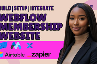 build webflow membership, memberstack, zapier, airtable, xano figma to webflow