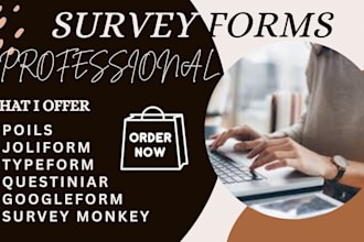 do market research to fill 500 online survey respondent with google form jotform