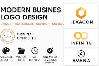 do modern business logo design with copyrights with brand identity